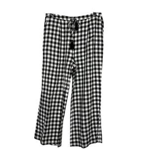 Majorelle x Revolve Checker Crop Pant Trouser Ankle Black White Back Zip - L
